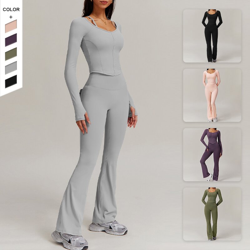 Women's Yoga Jacket Suit Manufacturer - OEM/ODM Custom Seamless Windproof Plus Set