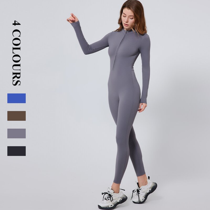 Women's Jumpsuit Manufacturer - OEM/ODM Custom Seamless Nude Long Sleeve Playsuit