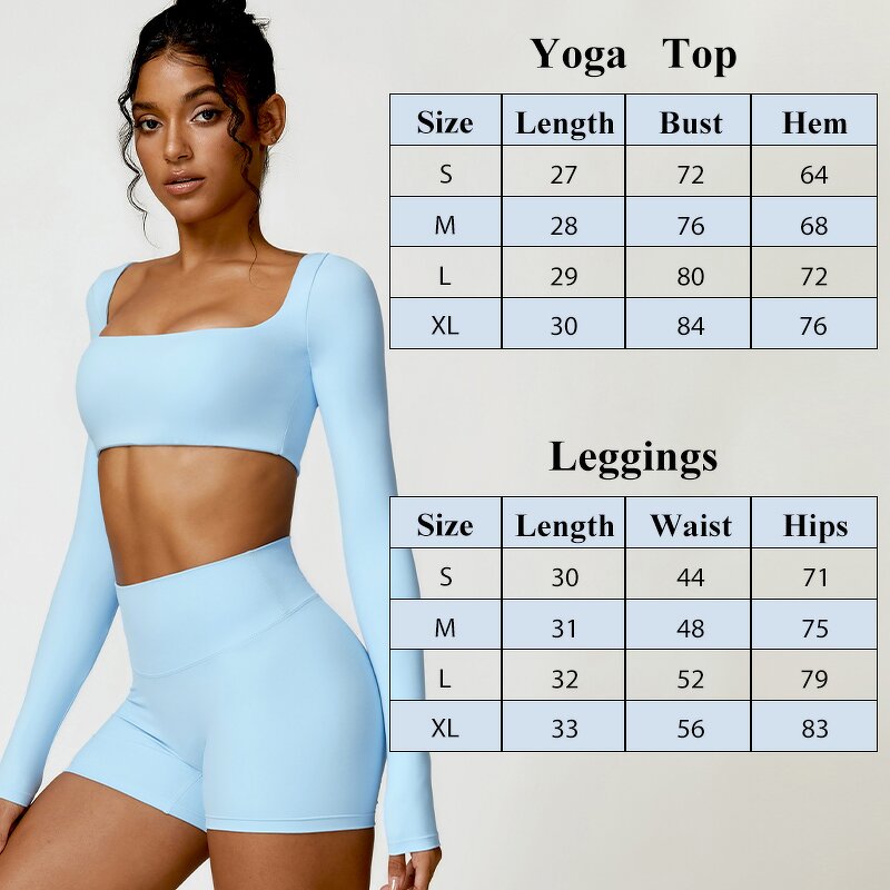 Women's Yoga Set Manufacturer - OEM/ODM Custom Long Sleeve High Waist Shorts Set