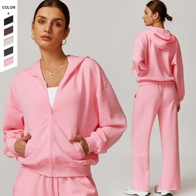 Women's Hoodie Manufacturer - OEM/ODM Custom Full Open Zipper Loose Hoodie