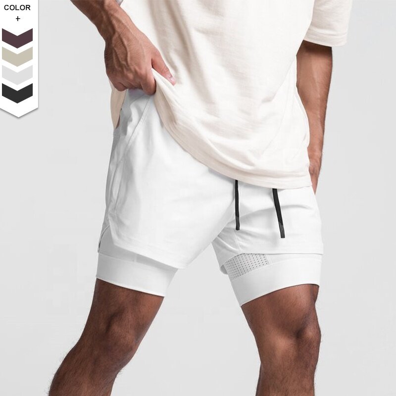 Men's Sports Shorts Manufacturer - OEM/ODM Custom Mesh Double-layer Workout Shorts