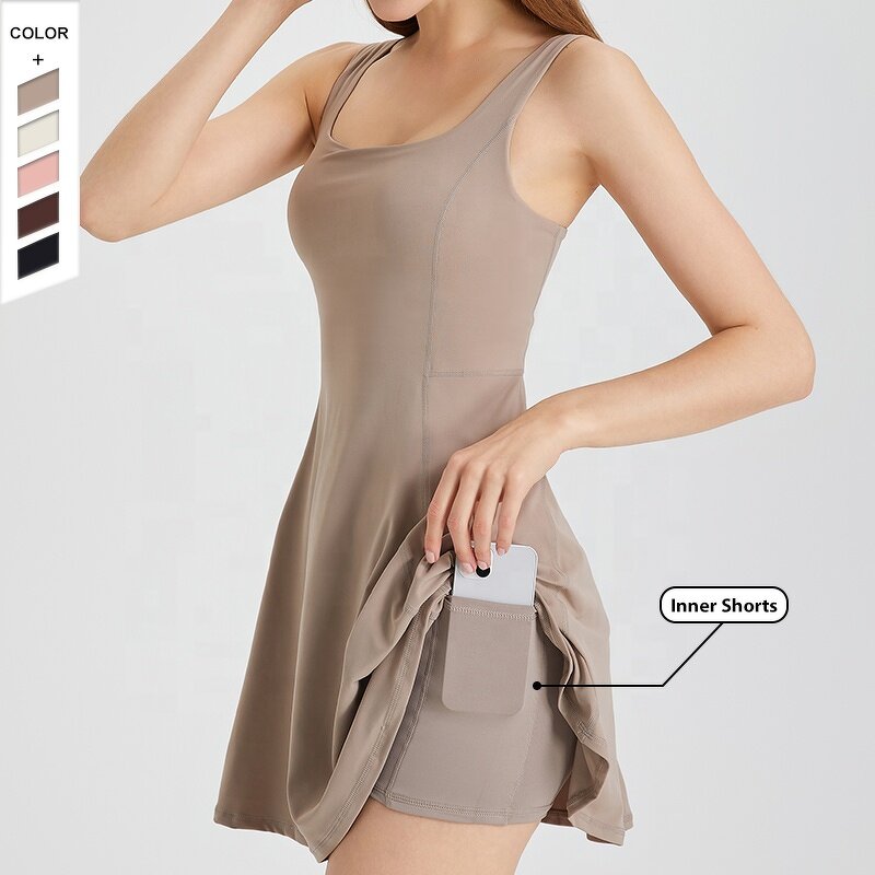 Women's Tennis Skirt Manufacturer - OEM/ODM Custom Square Neck Shoulder Design Skirt