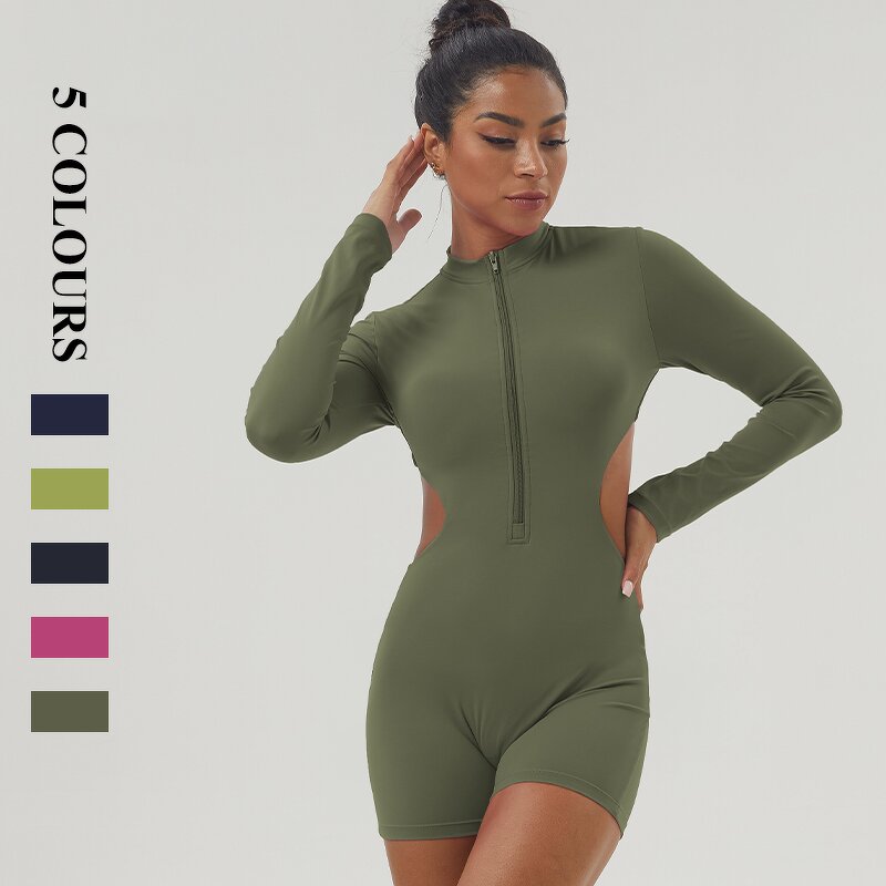 Women's Jumpsuit Manufacturer - OEM/ODM Custom Backless Soft Comfortable Half Zipper