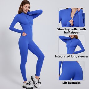 Women's Jumpsuit Manufacturer - OEM/ODM Custom Seamless Nude Long Sleeve Playsuit