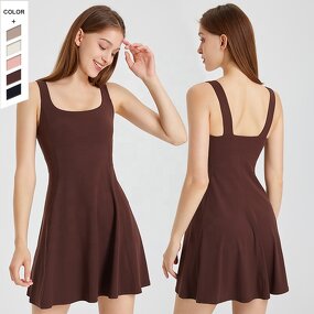 Women's Tennis Skirt Manufacturer - OEM/ODM Custom Square Neck Shoulder Design Skirt