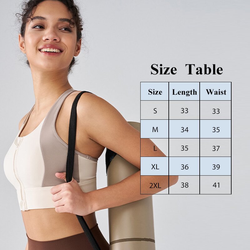 Sports Bra Manufacturer - OEM/ODM Custom Anti-Sagging Zipper Contrast Bra