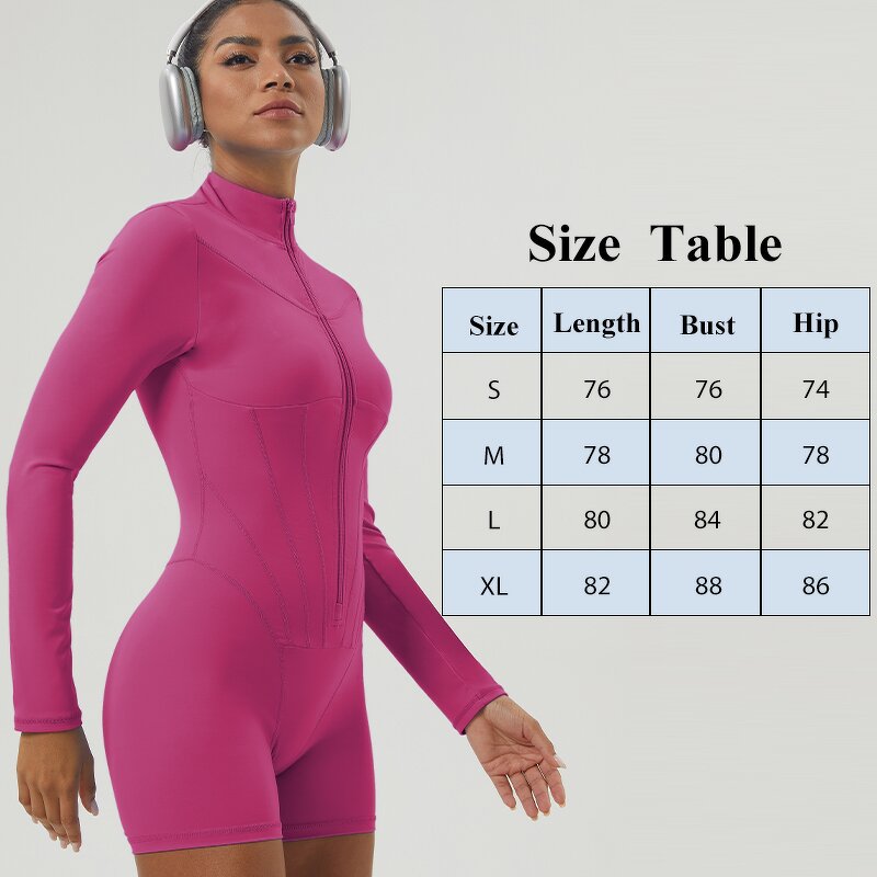 Women's Jumpsuit Manufacturer - OEM/ODM Custom Half Zipper Collar Tight Fitting Bodysuit