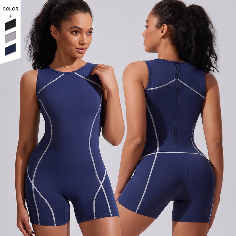 Women's Jumpsuit Manufacturer - OEM/ODM Custom Color Collision Sleeveless Sportswear