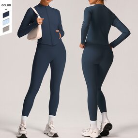 Women's Yoga Jacket Set Manufacturer - OEM/ODM Custom Fleece Windproof Leggings Set