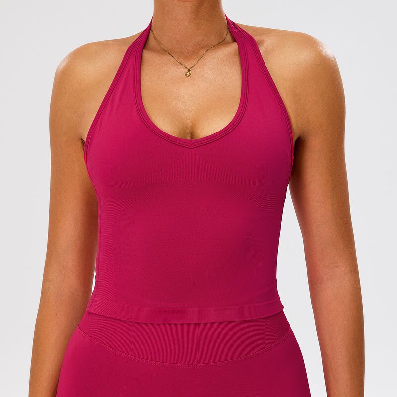Women's Halter Tank Top Manufacturer - OEM/ODM Custom Seamless Beauty Back Top