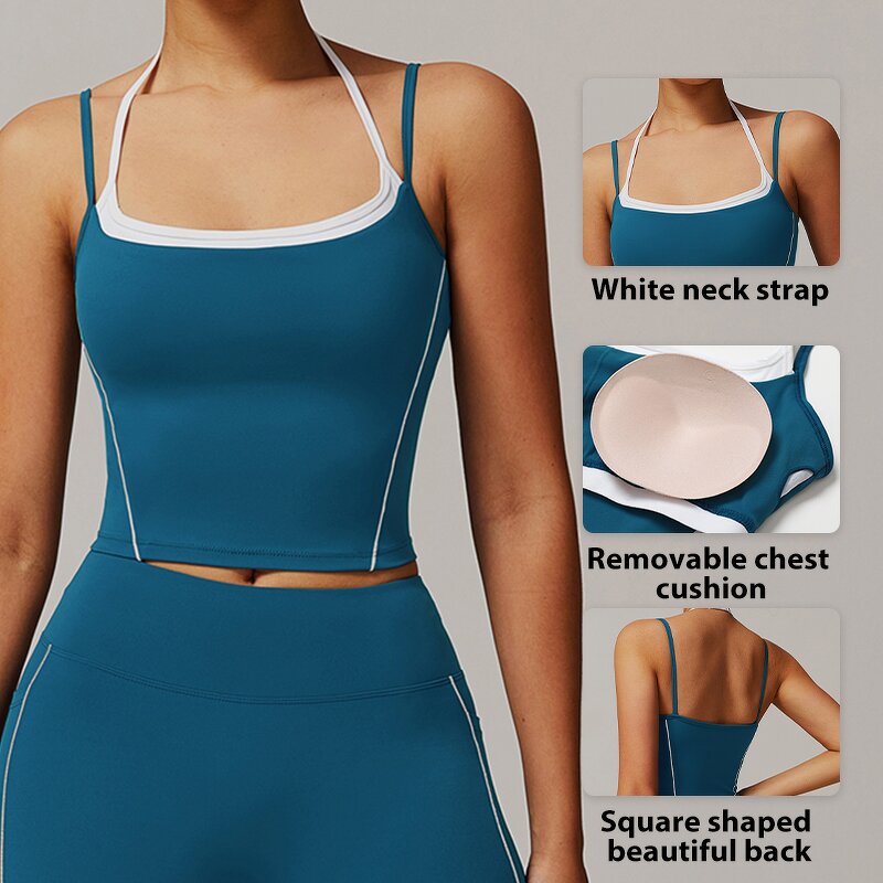 Women's Tank Top Manufacturer - OEM/ODM Custom False Two Piece Beauty Back Vest