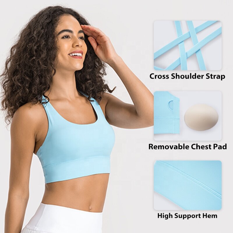 Sports Bra Manufacturer - OEM/ODM Custom Cross Back Yoga Bra with Lining