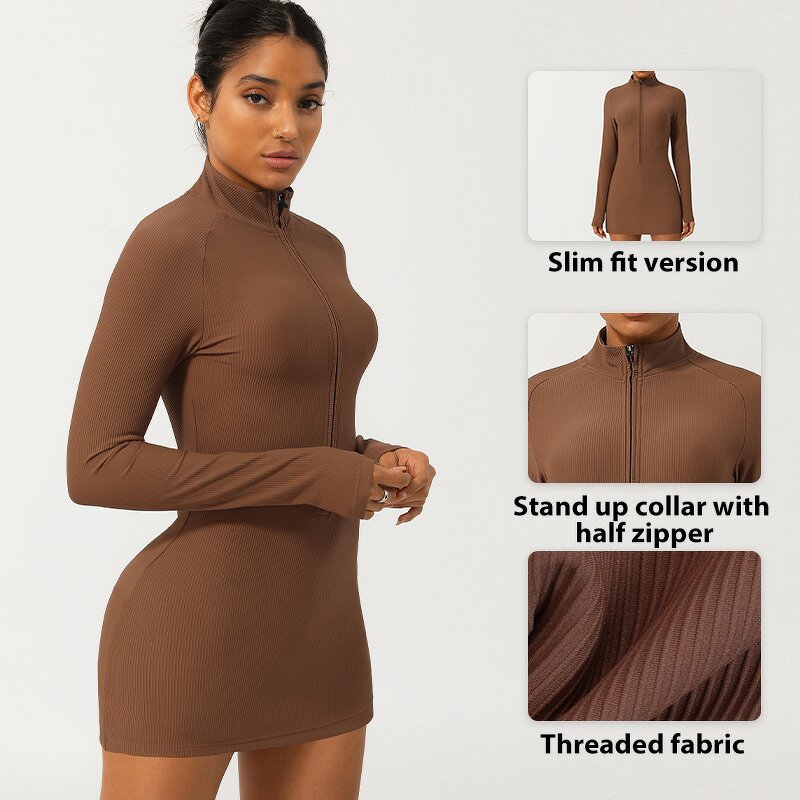 Women's Bodysuit Manufacturer - OEM/ODM Custom Sports Nude Slim Fit Windproof Jumpsuit