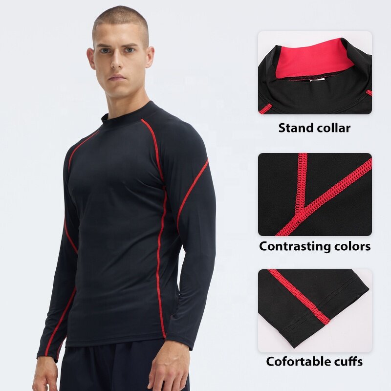 Men's Sports Top Manufacturer - OEM/ODM Custom High Neck Stand up Collar Gym Top