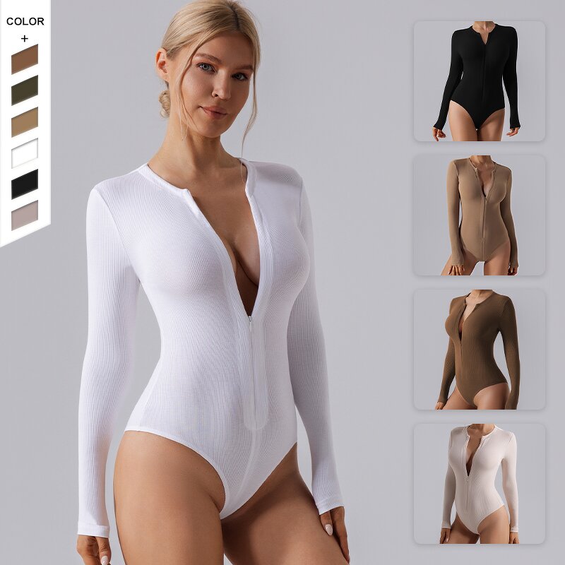 Women's Bodysuit Manufacturer - OEM/ODM Custom Long Sleeve Quick Dry Nude Jumpsuit