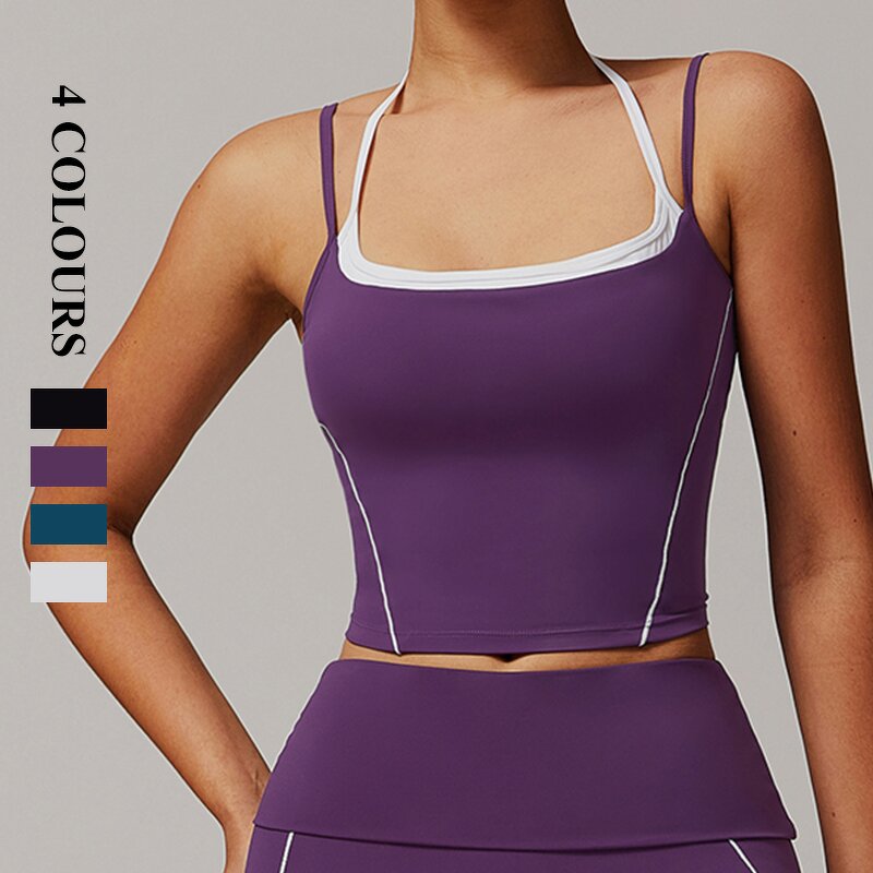 Women's Tank Top Manufacturer - OEM/ODM Custom False Two Piece Beauty Back Vest