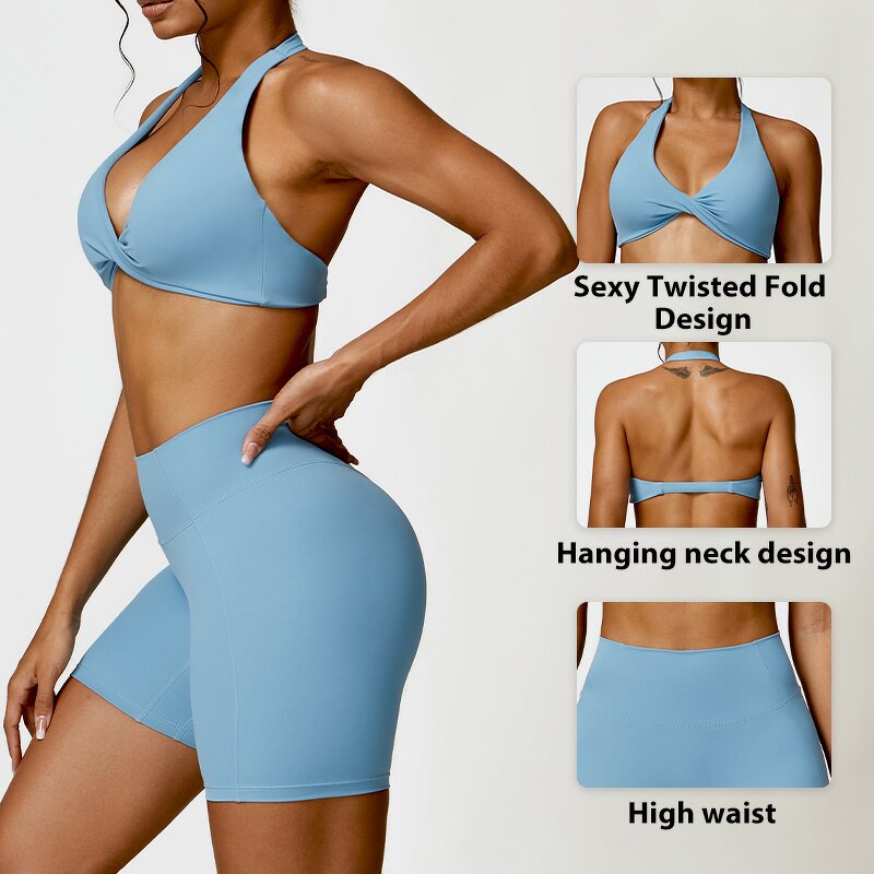 Women's Gym Sportswear Manufacturer - OEM/ODM Custom Contorted Fold Halterneck Suit
