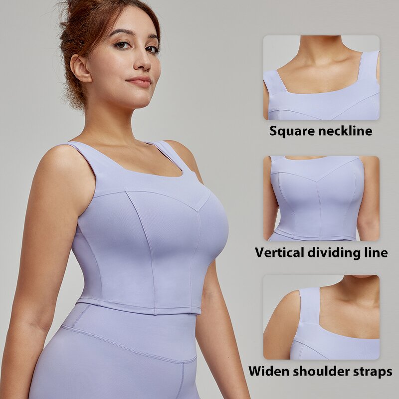 Women's Sports Vest Manufacturer - OEM/ODM Custom Fixed Cup Widen Shoulder Vest