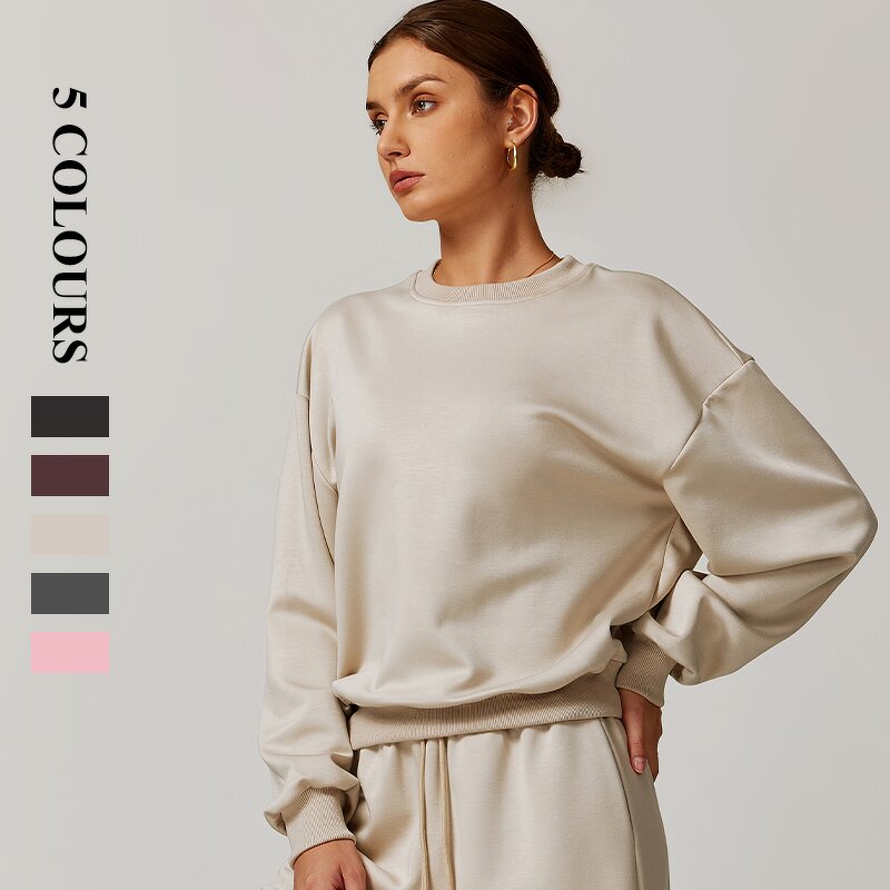 Women's Pullover Manufacturer - OEM/ODM Custom Rib Bottom Round Neck Hoodie