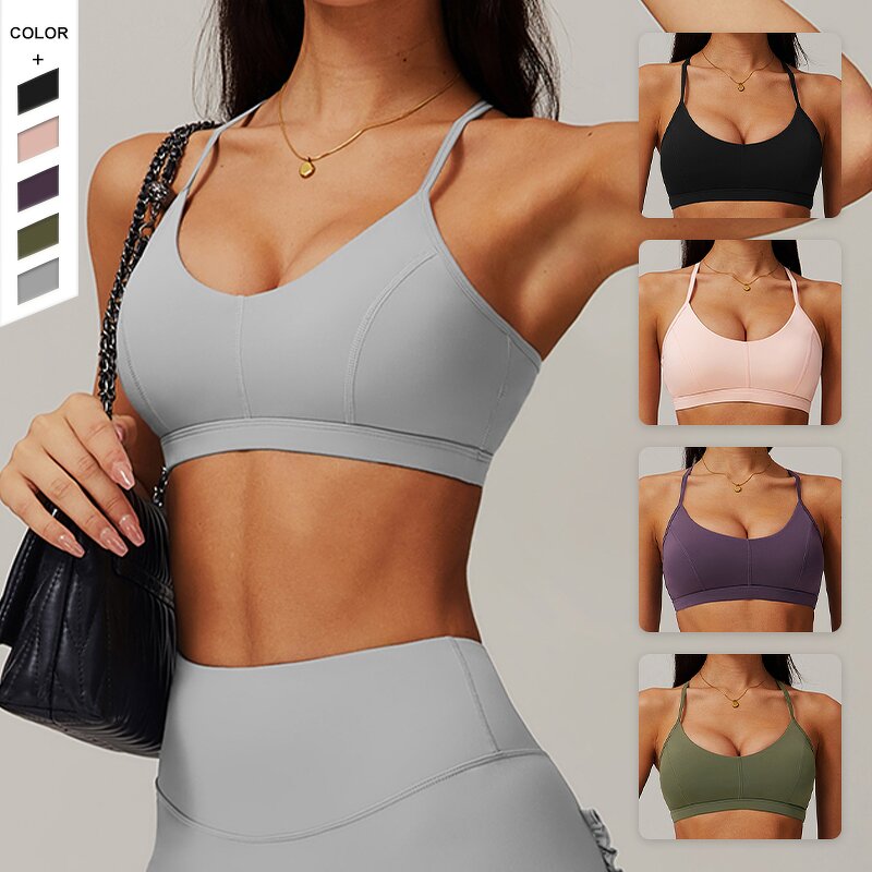 Sports Bra Manufacturer - OEM/ODM Custom Thin Strap Beauty Back Halter Top