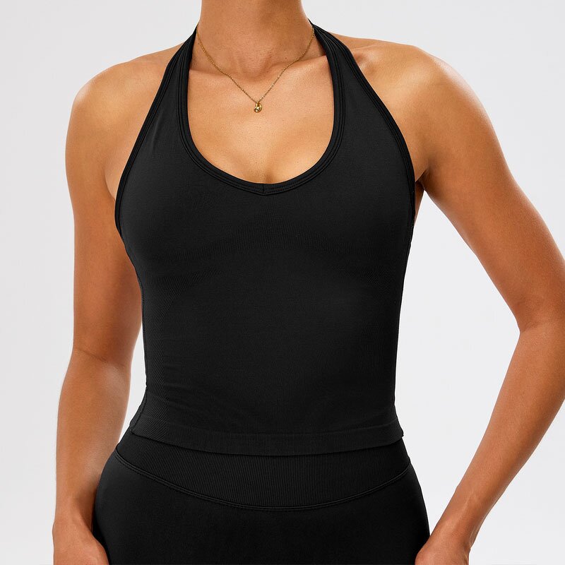 Women's Halter Tank Top Manufacturer - OEM/ODM Custom Seamless Beauty Back Top