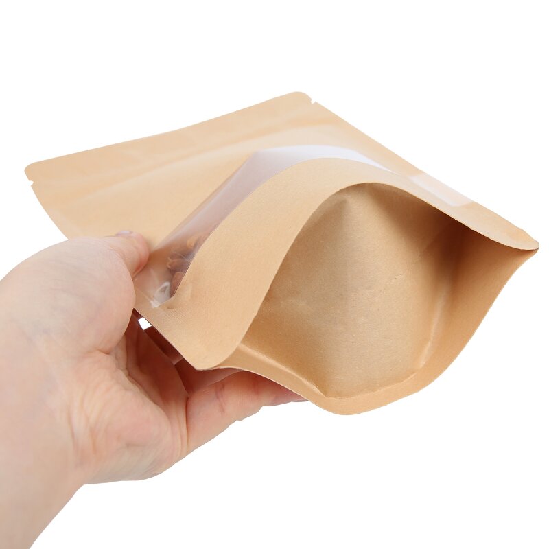 Kraft Paper Pouch Manufacturer - OEM/ODM Custom Window Biodegradable Ziplock Bag