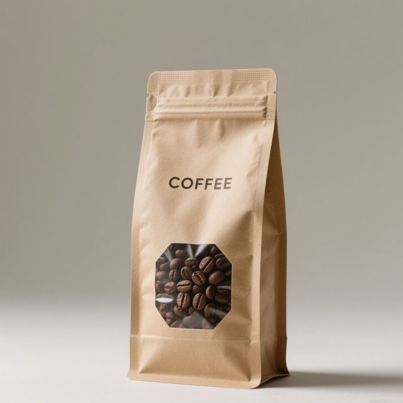 Kraft Paper Pouch Manufacturer - OEM/ODM Custom Flat Bottom Window Coffee Bag
