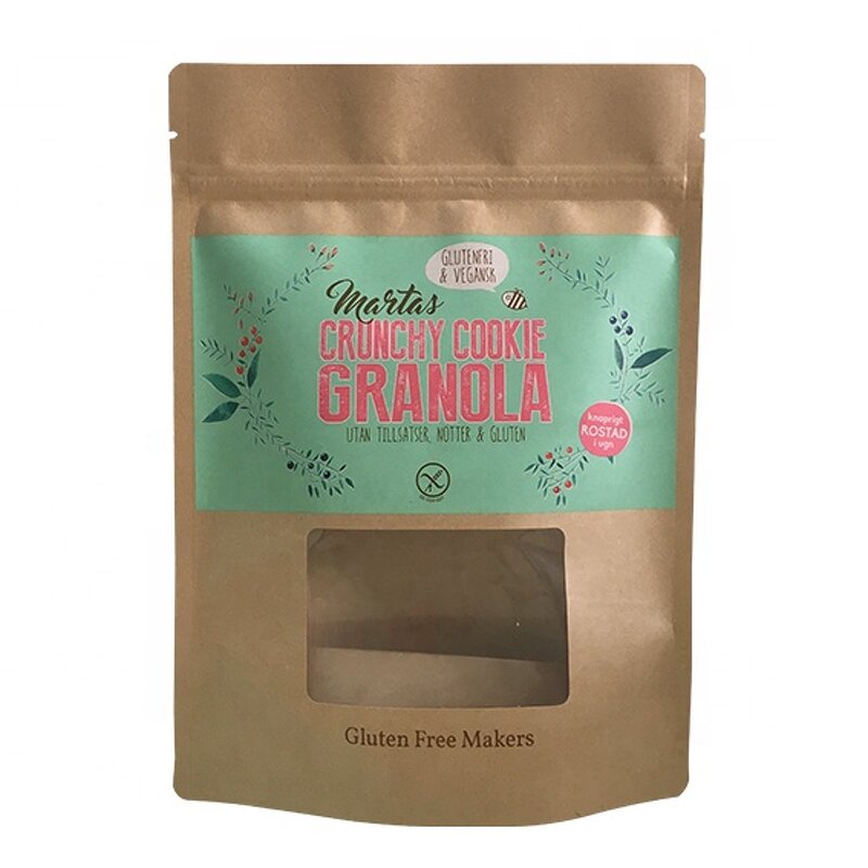 Kraft Paper Pouch Manufacturer - OEM/ODM Custom 16oz Window Granola Packaging