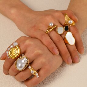 Pearl Ring Factory - Custom Ocean Style Gold-plated