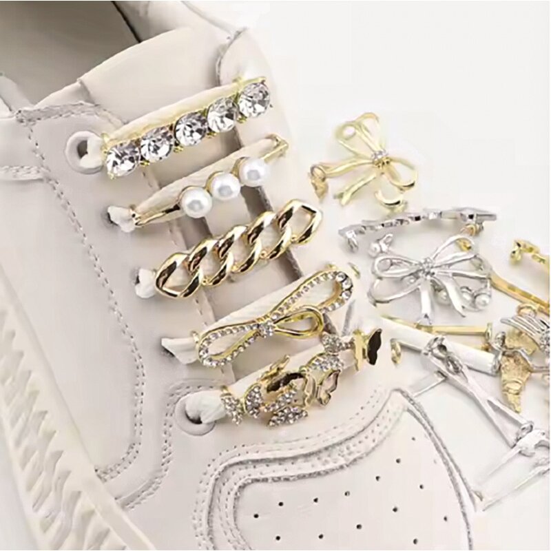 Shoe Charms Manufacturer - Custom Metal Buckle Pearl Strap