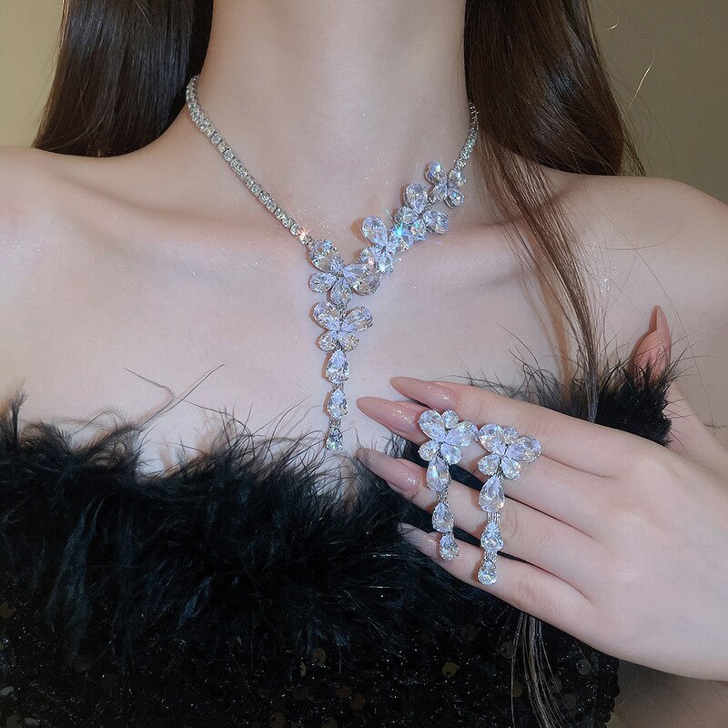 butterfly Jewelry Set Supplier - Custom Copper Inlaid Zircon