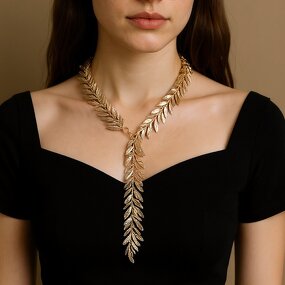 Leaf Necklace Manufacturer - Custom Alloy Blade Texture