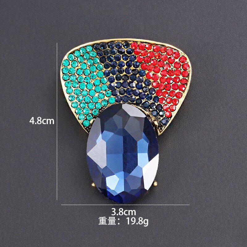 Sapphire Brooch Supplier - Custom High-end Fan-shaped OEM