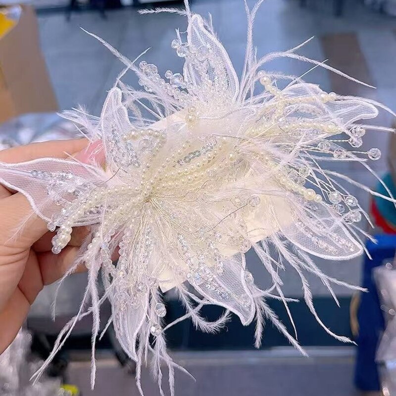 Lace Headwear Clip Factory - Custom Betty White Feather Pearl