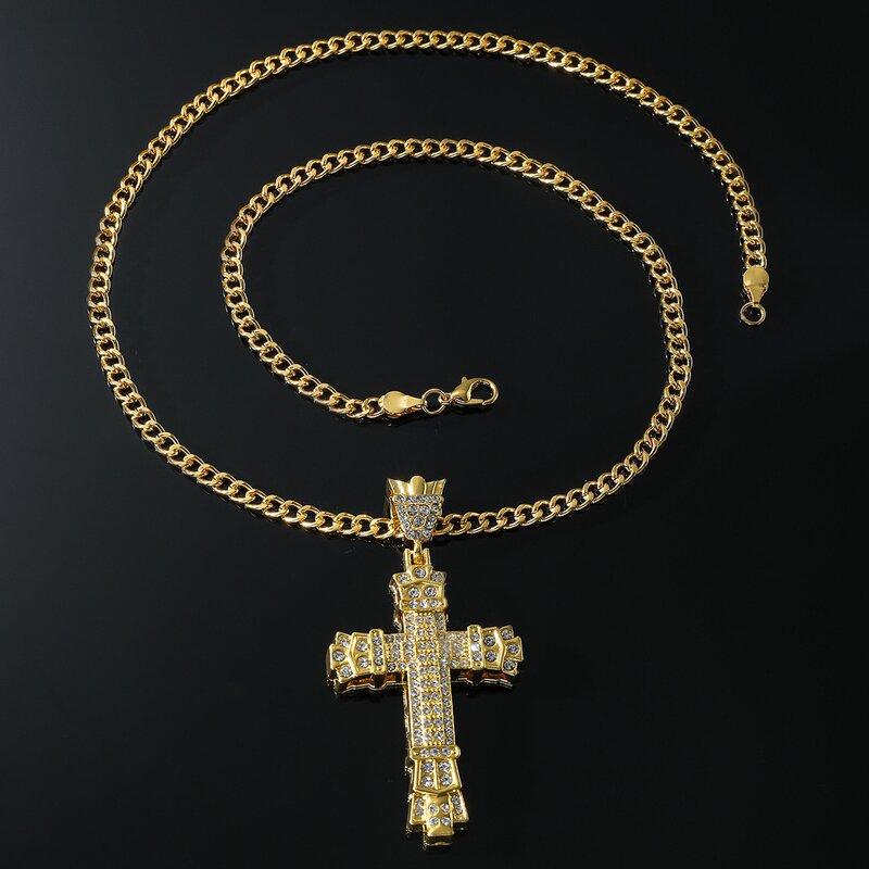 Cross Pendant Necklace Supplier - Custom Shiny Alloy Cuban