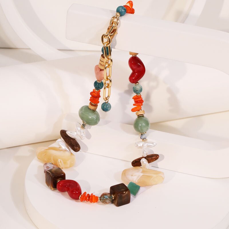 Stone Necklace Manufacturer - Custom Colorful Natural Clavicle