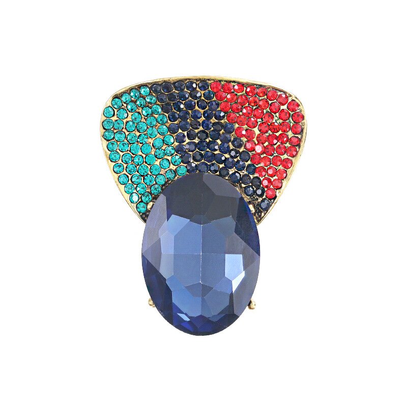 Sapphire Brooch Supplier - Custom High-end Fan-shaped OEM