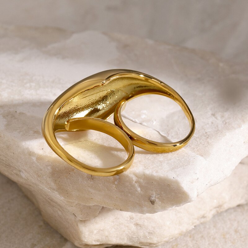 Double Finger Ring Manufacturer - Custom Smooth Large Face