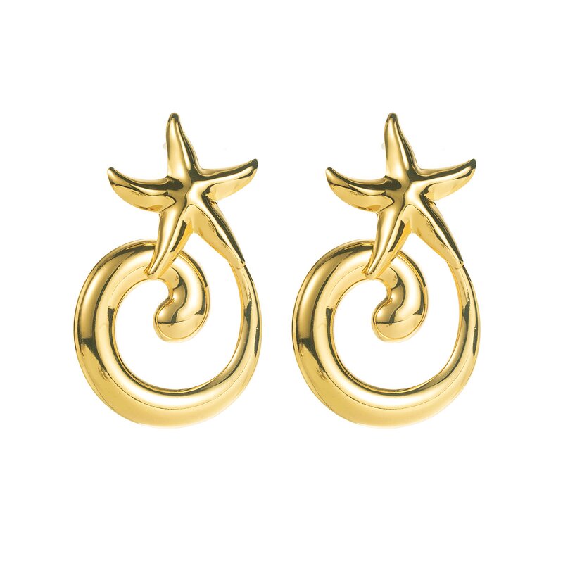 Geometric Earrings Manufacturer - Custom Irregular Gold Drop