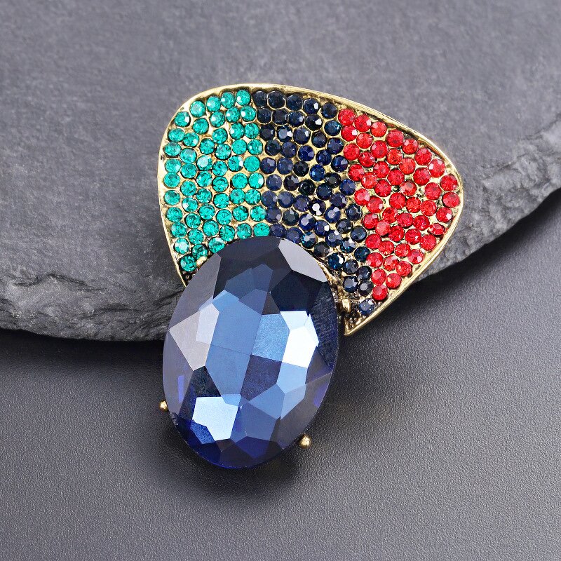 Sapphire Brooch Supplier - Custom High-end Fan-shaped OEM