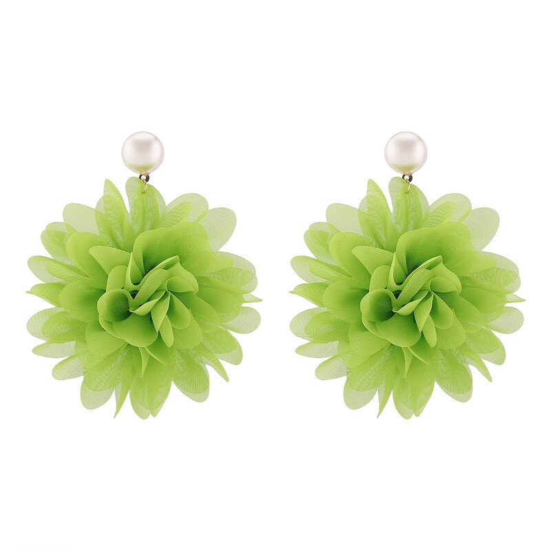 Flower Earrings Supplier - Custom Summer Sweet Fabric Pearl