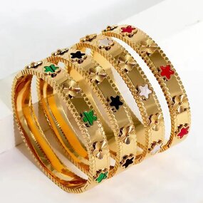 Flower Bracelet Factory - Custom Five Leaf Wide Sleeve