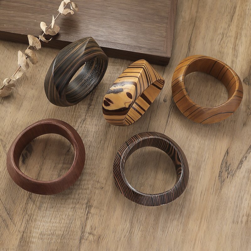 Wooden Bracelet Supplier - Custom Tree Grain Geometric