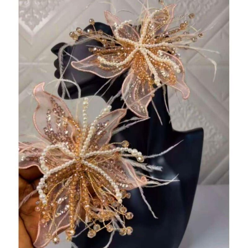 Lace Headwear Clip Factory - Custom Betty White Feather Pearl