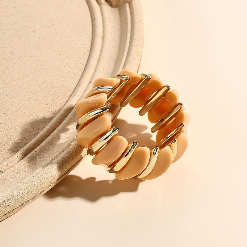 Resin Bracelet Supplier - Custom Splicing Electroplated Gold