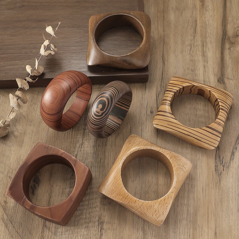 Wooden Bracelet Supplier - Custom Tree Grain Geometric