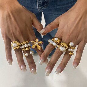 Titanium Steel Ring Supplier - Custom Non Fading Pearl