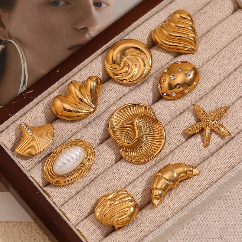 Ocean Brooch Supplier - Custom Geometric Starfish Scallop