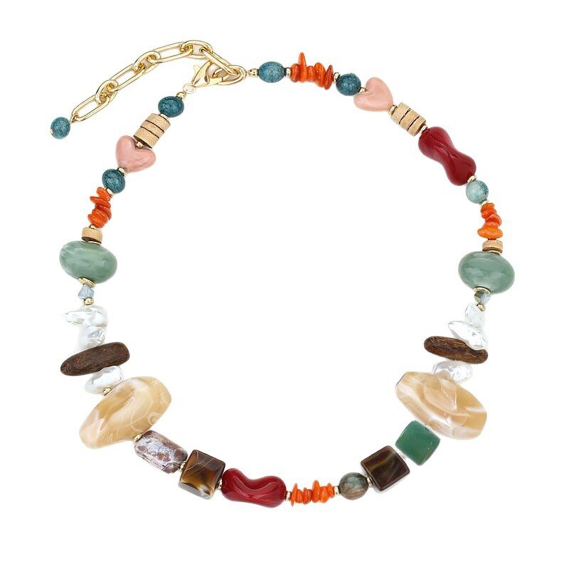 Stone Necklace Manufacturer - Custom Colorful Natural Clavicle