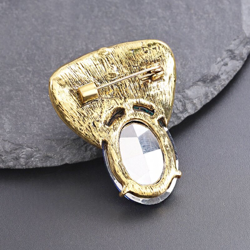 Sapphire Brooch Supplier - Custom High-end Fan-shaped OEM